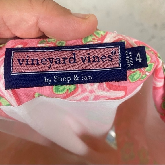 Vineyard vines pink green starfish hibiscus floral mini skirt size 4 small - Picture 5 of 6